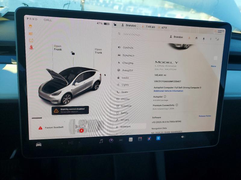 Photo 9 from auction – 2021 TESLA MODEL Y with VIN 5YJYGAEE8MF235407