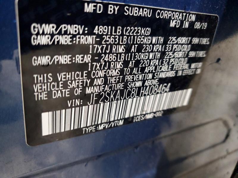 Photo 14 from auction – 2020 SUBARU FORESTER P with VIN JF2SKAJC8LH408464