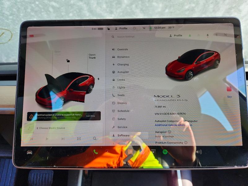Photo 9 from auction – 2019 TESLA MODEL 3 with VIN 5YJ3E1EA8KF407574