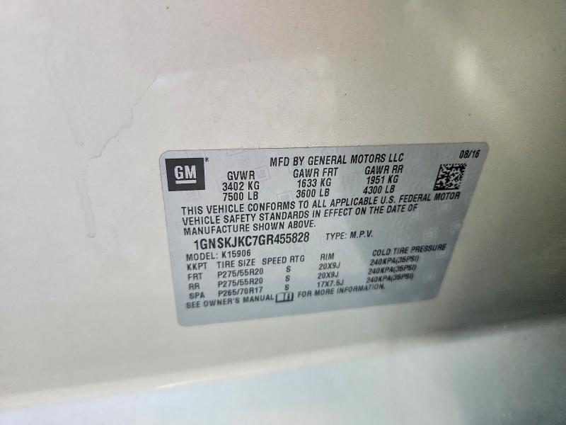Photo 14 from auction – 2016 CHEVROLET SUBURBAN with VIN 1GNSKJKC7GR455828