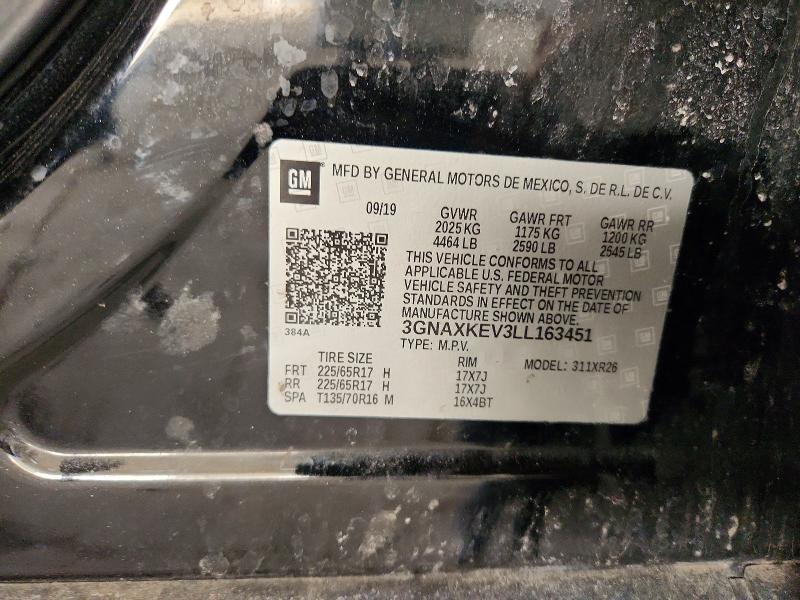 Photo 14 from auction – 2020 CHEVROLET EQUINOX with VIN 3GNAXKEV3LL163451