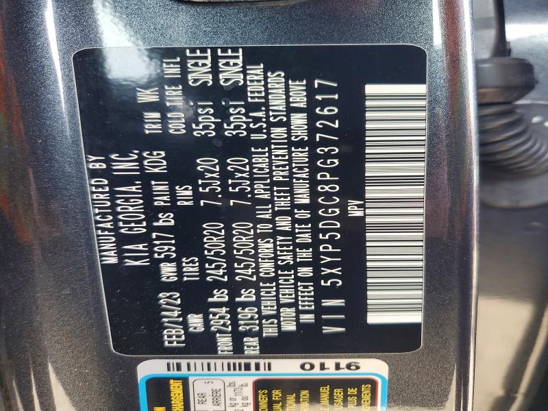 Photo 14 from auction – 2023 KIA TELLURIDE with VIN 5XYP5DGC8PG372617
