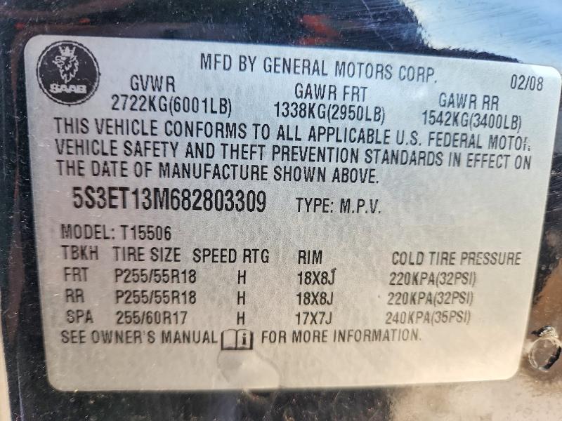 Photo 14 from auction – 2008 SAAB 9-7X 5.3I with VIN 5S3ET13M682803309