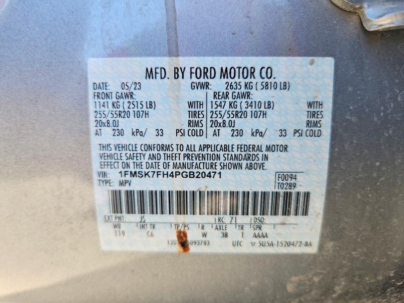 Photo 14 from auction – 2023 FORD EXPLORER L with VIN 1FMSK7FH4PGB20471