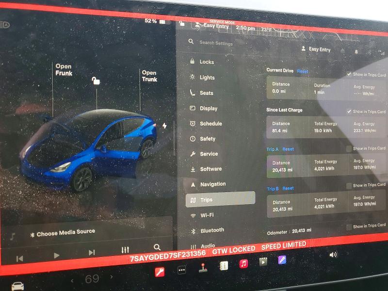 Photo 9 from auction – 2025 TESLA MODEL Y with VIN 7SAYGDED7SF231356