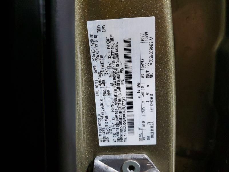 Photo 14 from auction – 2013 FORD ESCAPE with VIN 1FMCU0GX0DUB17723