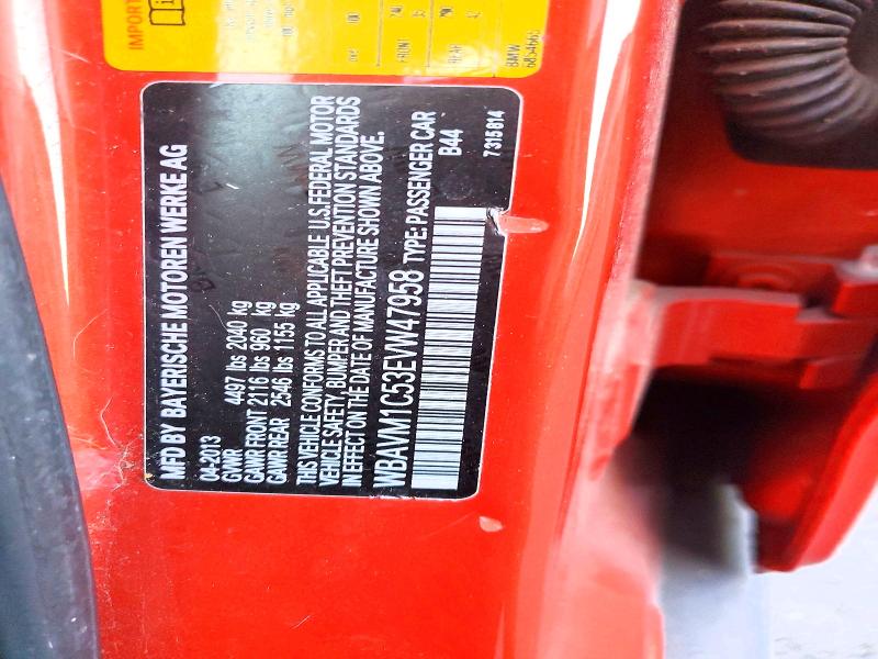 Photo 14 from auction – 2014 BMW X1 SDRIVE2 with VIN WBAVM1C53EVW47958