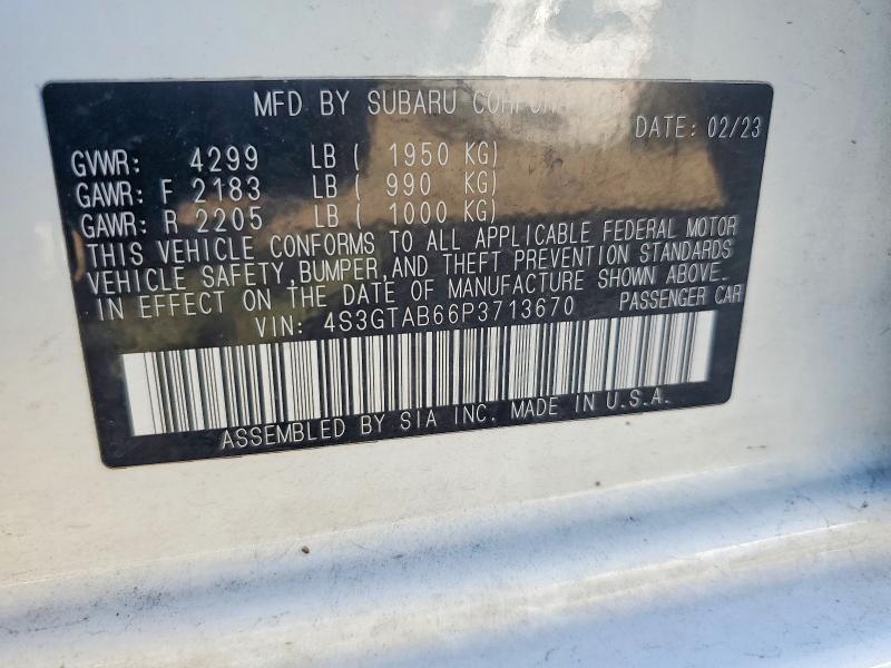 Photo 14 from auction – 2023 SUBARU IMPREZA with VIN 4S3GTAB66P3713670