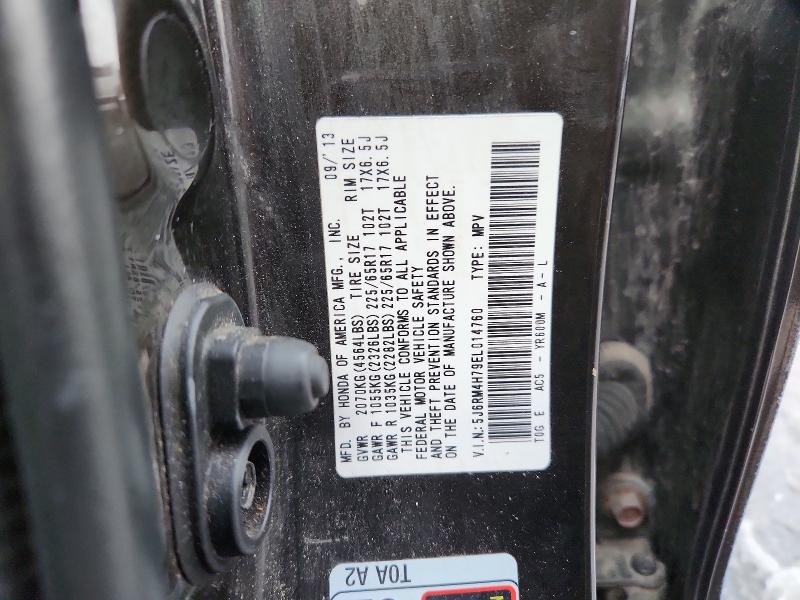 Photo 14 from auction – 2014 HONDA CR-V EXL with VIN 5J6RM4H79EL014760