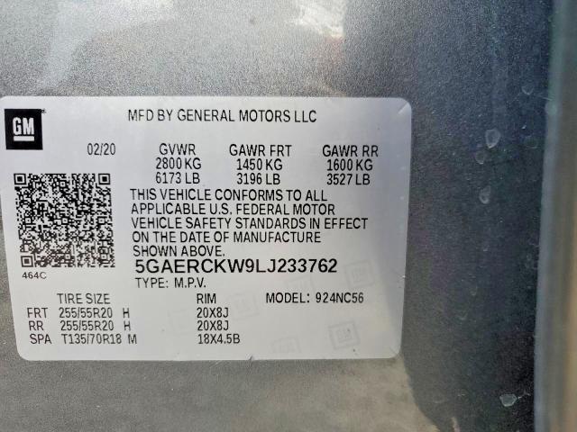 Photo 11 from auction – 2020 BUICK ENCLAVE PR with VIN 5GAERCKW9LJ233762