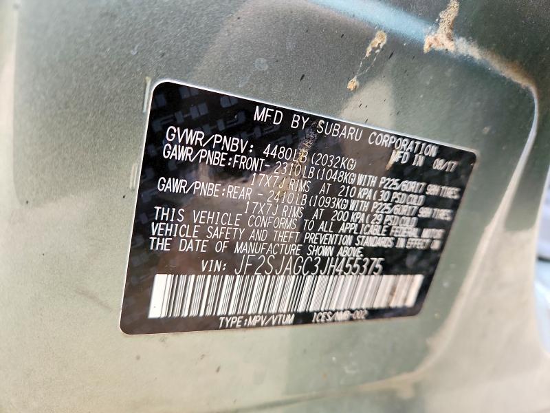 Photo 14 from auction – 2018 SUBARU FORESTER 2 with VIN JF2SJAGC3JH455375