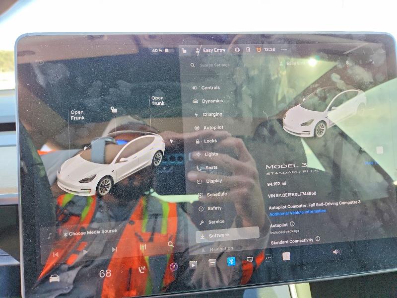Photo 9 from auction – 2020 TESLA MODEL 3 with VIN 5YJ3E1EAXLF744958