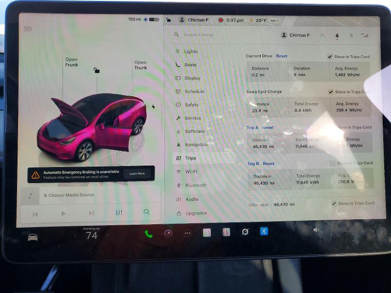 Photo 9 from auction – 2022 TESLA MODEL Y with VIN 7SAYGDEE3NA014719