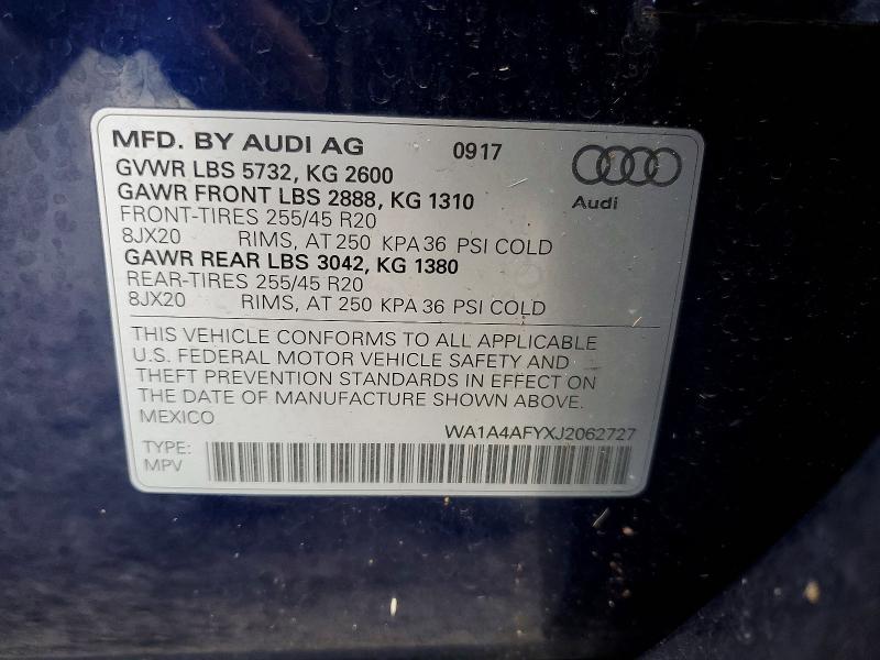 Photo 14 from auction – 2018 AUDI SQ5 PREMIU with VIN WA1A4AFYXJ2062727