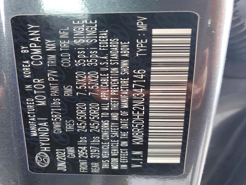 Photo 14 from auction – 2022 HYUNDAI PALISADE with VIN KM8R5DHE2NU347146