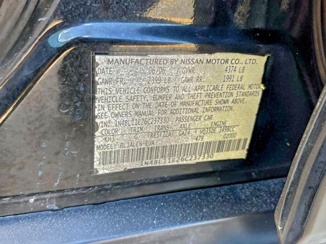 Photo 10 from auction – 2006 NISSAN ALTIMA SE with VIN 1N4BL11E26C237330
