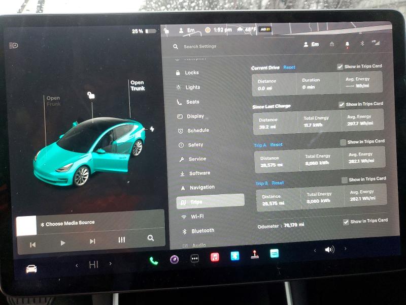 Photo 9 from auction – 2019 TESLA MODEL 3 with VIN 5YJ3E1EA6KF434563