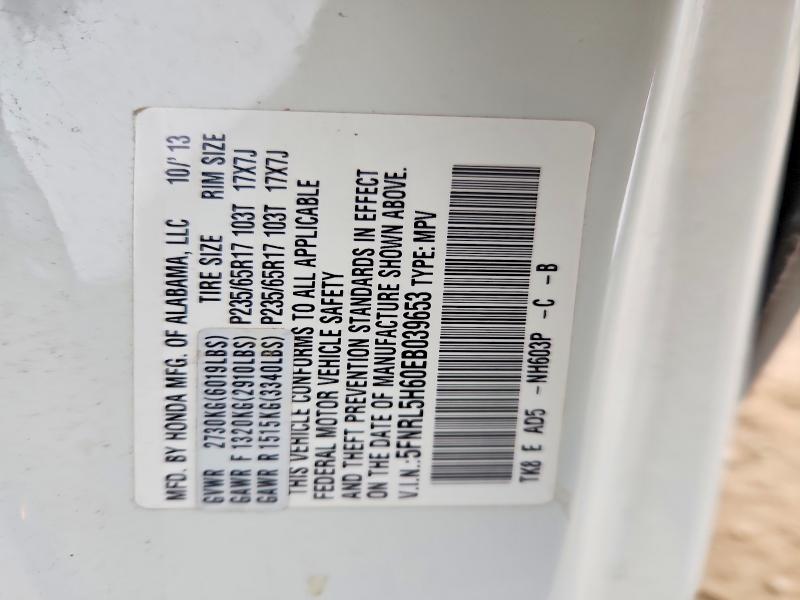 Photo 14 from auction – 2014 HONDA ODYSSEY EX with VIN 5FNRL5H60EB039653