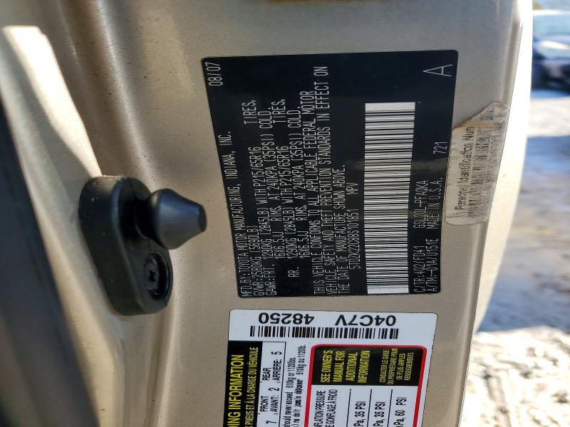 Photo 14 from auction – 2008 TOYOTA SIENNA with VIN 5TDZK22C88S101851