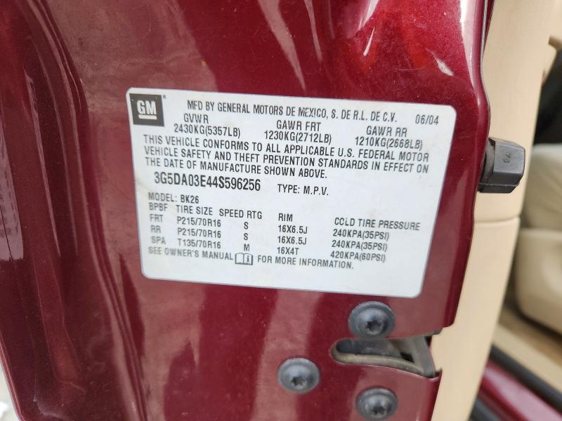 Photo 14 from auction – 2004 BUICK RENDEZVOUS with VIN 3G5DA03E44S596256