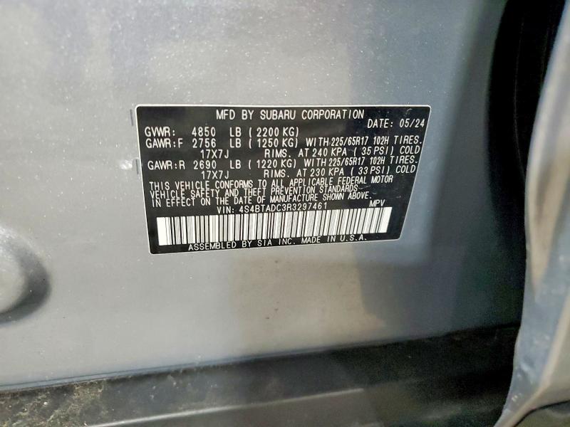 Photo 14 from auction – 2024 SUBARU OUTBACK PR with VIN 4S4BTADC3R3297461