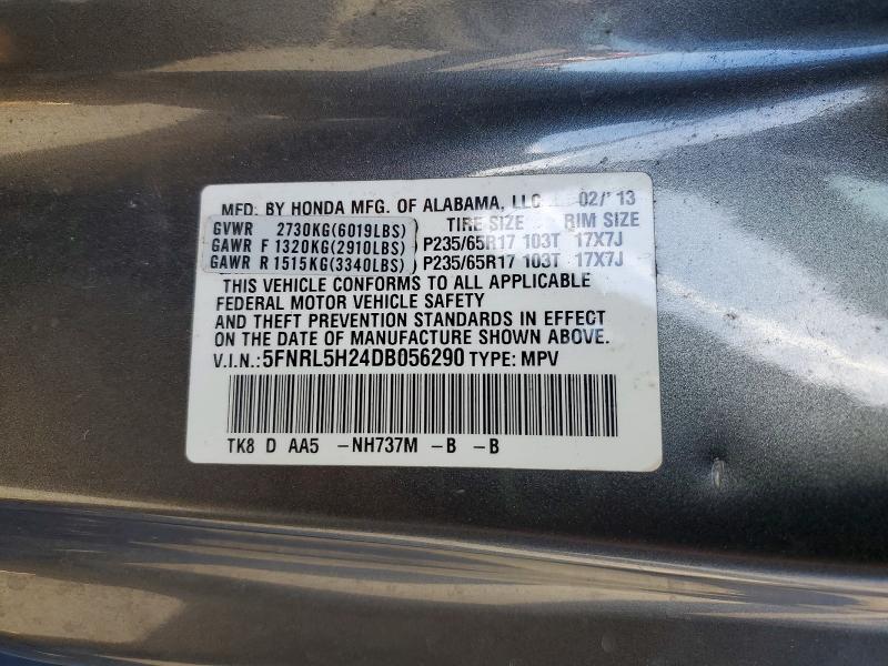 Photo 14 from auction – 2013 HONDA ODYSSEY LX with VIN 5FNRL5H24DB056290