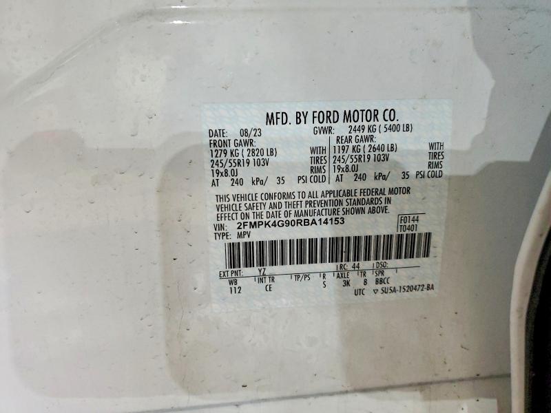 Photo 14 from auction – 2024 FORD EDGE SE with VIN 2FMPK4G90RBA14153