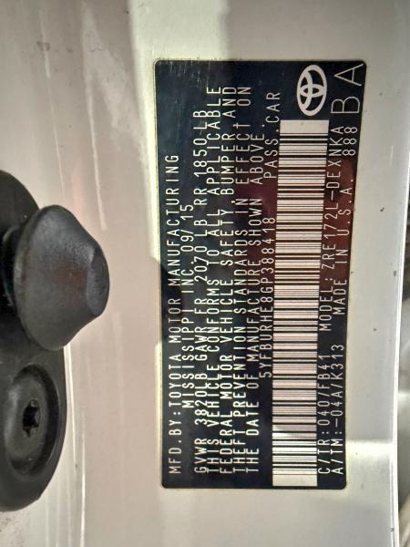 Photo 10 from auction – 2016 TOYOTA COROLLA L with VIN 5YFBURHE8GP388418
