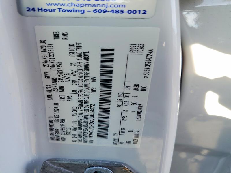Photo 14 from auction – 2018 FORD ESCAPE SEL with VIN 1FMCU0HD2JUB34572