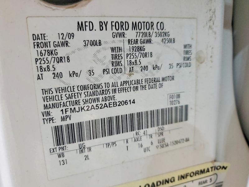 Photo 14 from auction – 2010 FORD EXPEDITION with VIN 1FMJK2A52AEB20614