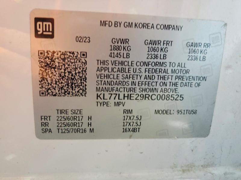 Photo 14 from auction – 2024 CHEVROLET TRAX with VIN KL77LHE29RC008525