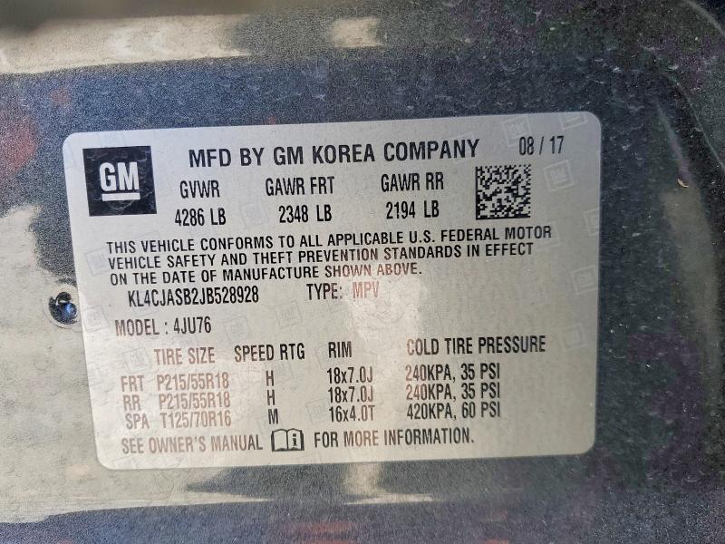 Photo 14 from auction – 2018 BUICK ENCORE with VIN KL4CJASB2JB528928