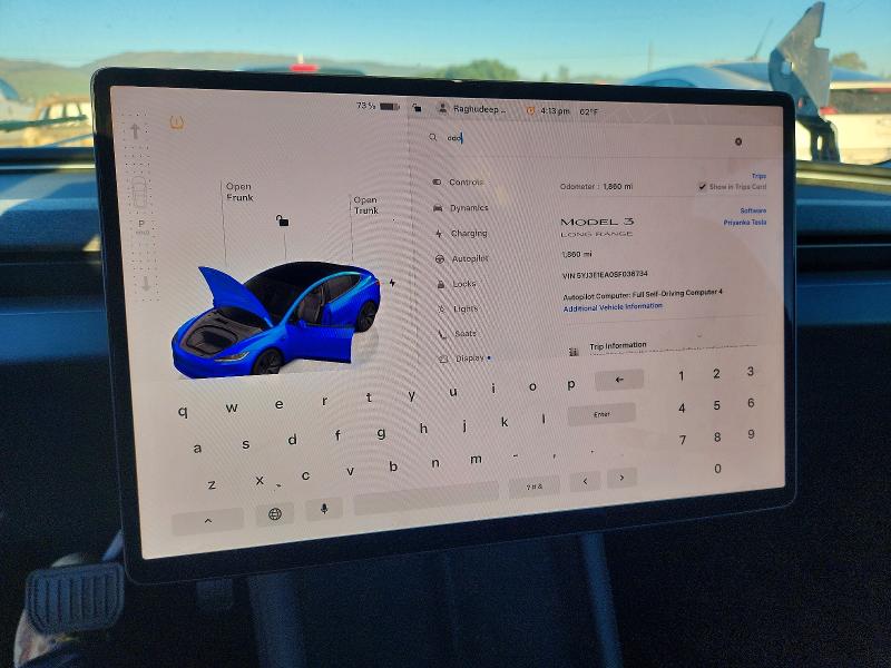 Photo 9 from auction – 2025 TESLA MODEL 3 with VIN 5YJ3E1EA0SF036734