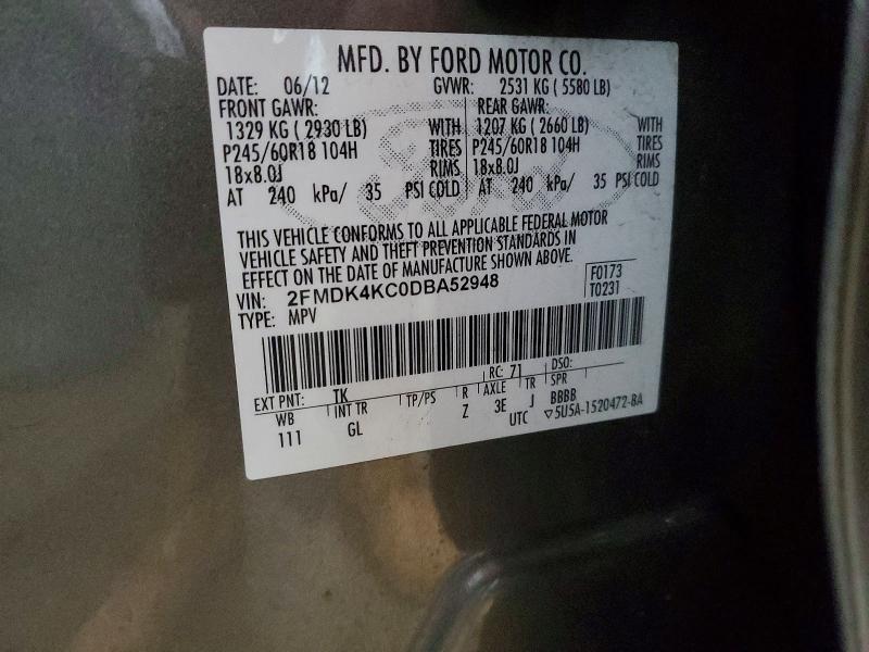 Photo 14 from auction – 2013 FORD EDGE LIMIT with VIN 2FMDK4KC0DBA52948