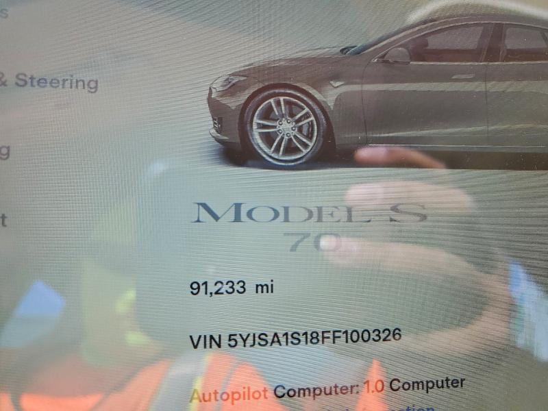 Photo 9 from auction – 2015 TESLA MODEL S 70 with VIN 5YJSA1S18FF100326