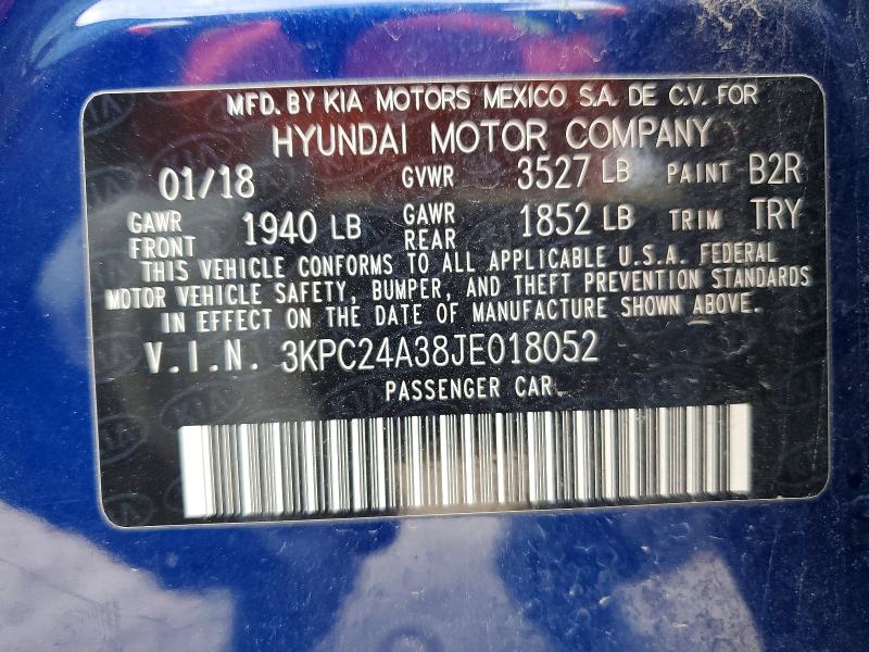Photo 14 from auction – 2018 HYUNDAI ACCENT with VIN 3KPC24A38JE018052