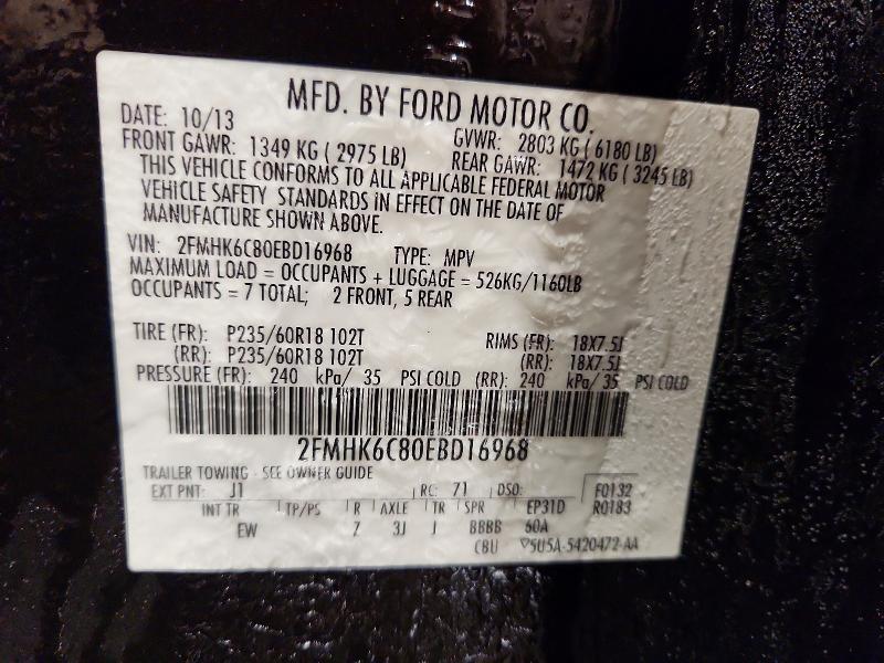 Photo 14 from auction – 2014 FORD FLEX SEL with VIN 2FMHK6C80EBD16968