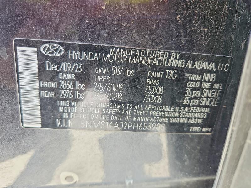 Photo 14 from auction – 2023 HYUNDAI SANTA FE with VIN 5NMS14AJ2PH653900