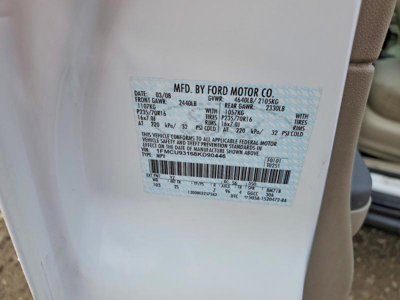 Photo 14 from auction – 2008 FORD ESCAPE XLT with VIN 1FMCU93168KD90446