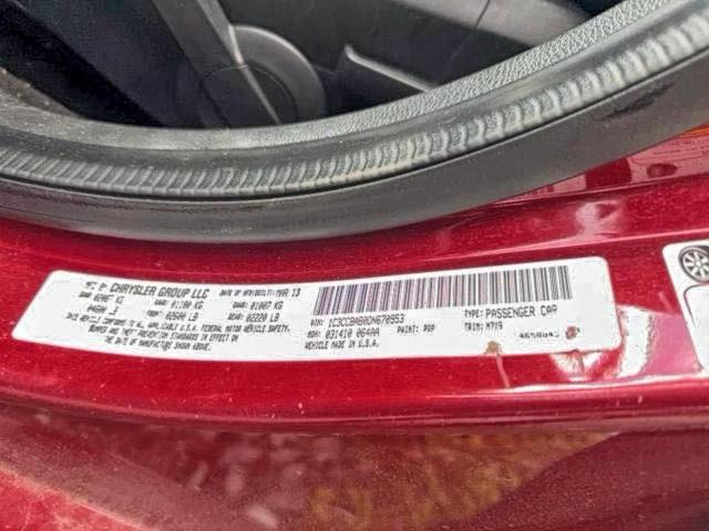 Photo 10 from auction – 2013 CHRYSLER 200 LX with VIN 1C3CCBAB0DN670953