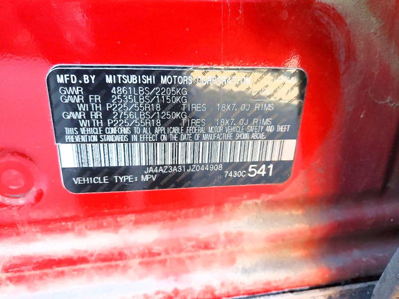 Photo 14 from auction – 2018 MITSUBISHI OUTLANDER with VIN JA4AZ3A31JZ044908