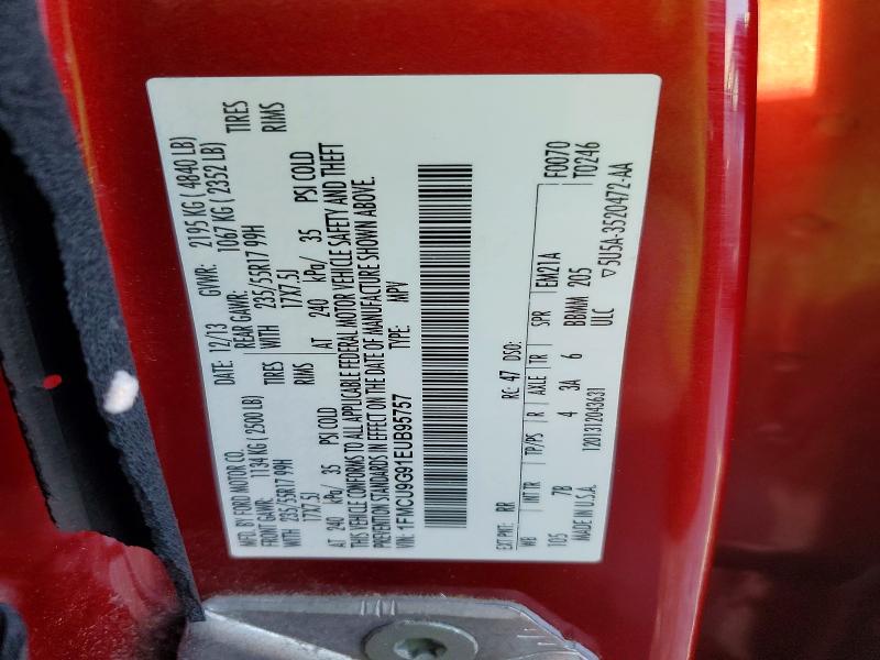 Photo 14 from auction – 2014 FORD ESCAPE SE with VIN 1FMCU9G91EUB95757