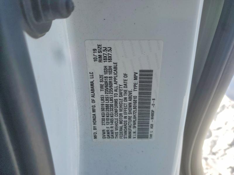 Photo 14 from auction – 2020 HONDA ODYSSEY with VIN 5FNRL6H72LB016810