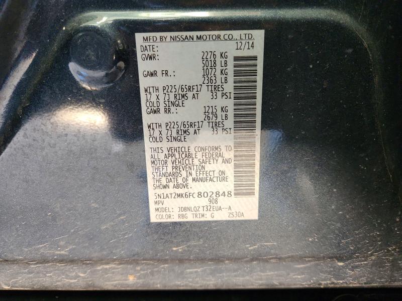 Photo 14 from auction – 2015 NISSAN ROGUE with VIN 5N1AT2MK6FC802848