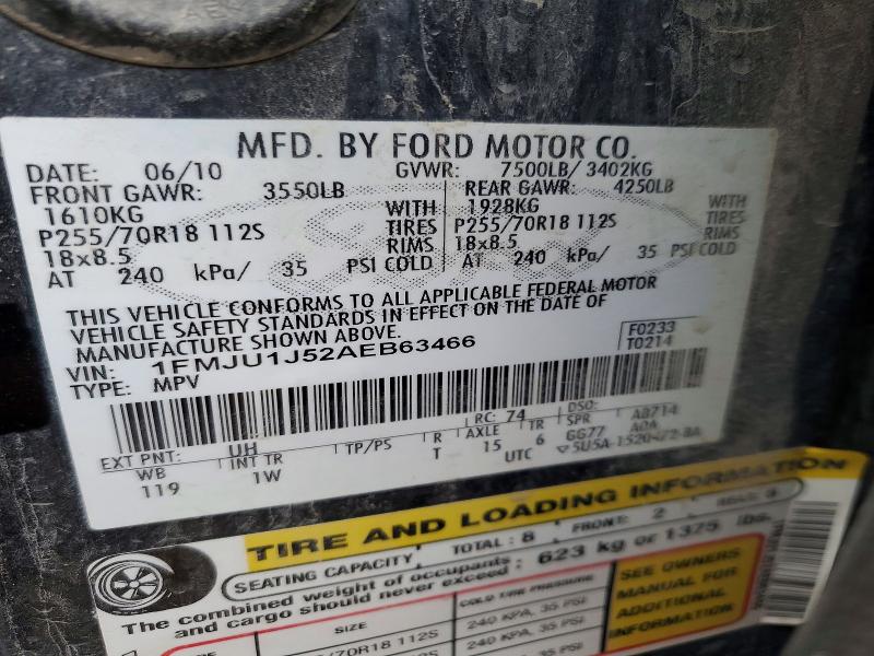 Photo 14 from auction – 2010 FORD EXPEDITION with VIN 1FMJU1J52AEB63466