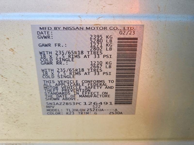Photo 14 from auction – 2023 NISSAN MURANO SV with VIN 5N1AZ2BS3PC126491