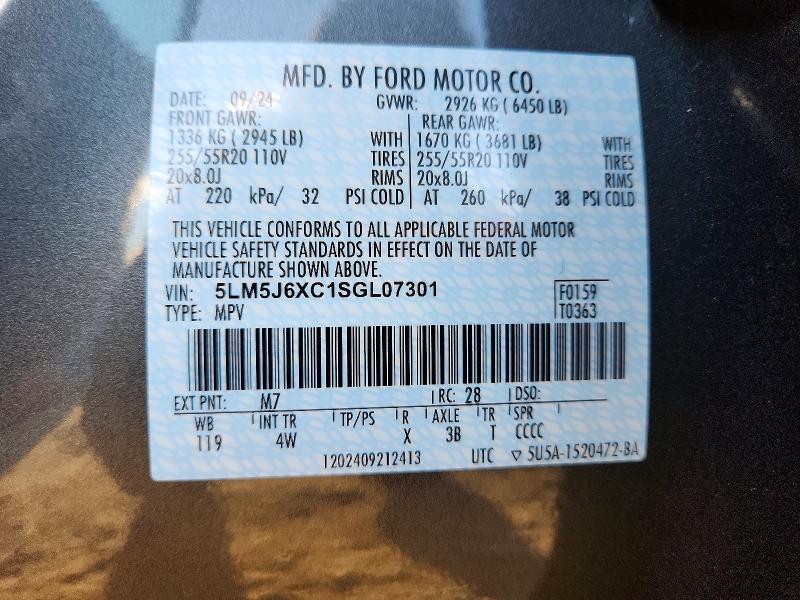 Photo 14 from auction – 2025 LINCOLN AVIATOR with VIN 5LM5J6XC1SGL07301