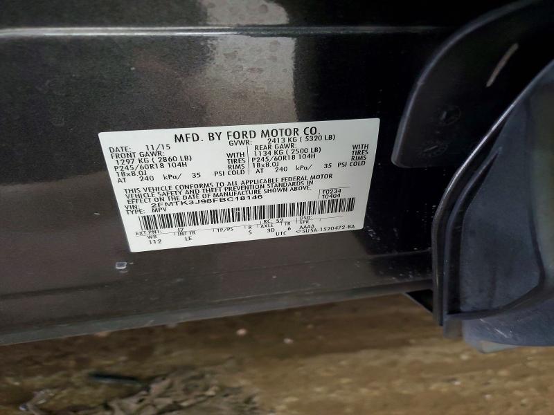 Photo 14 from auction – 2015 FORD EDGE SEL with VIN 2FMTK3J98FBC18146
