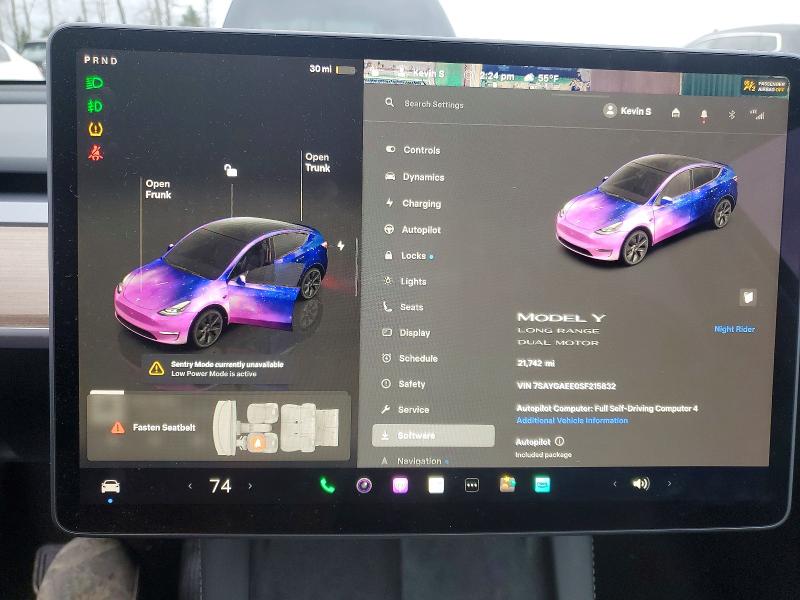 Photo 9 from auction – 2025 TESLA MODEL Y with VIN 7SAYGAEE0SF215832