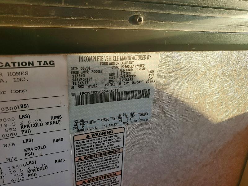 Photo 10 from auction – 2002 FLEETWOOD FLAIR with VIN 1FCNF53S820A01088